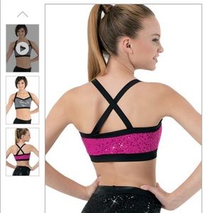 Balera Sequin bra top with mesh insert